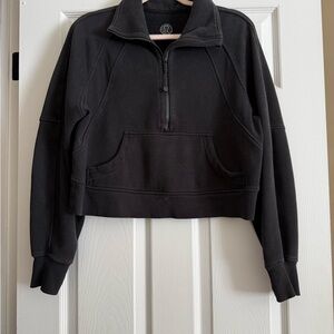 lululemon athletica Black Cropped Quarter-Zip Sweatshirt